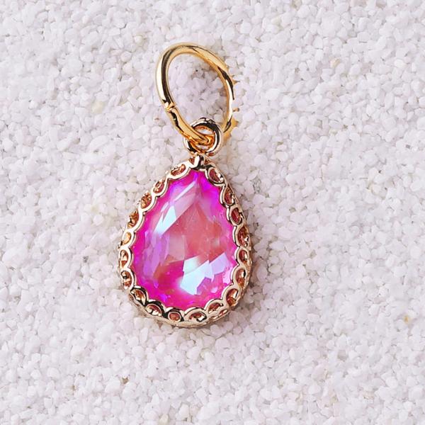 Chrystal Rosa, vergoldet mit 24K Feingold, Amulett M